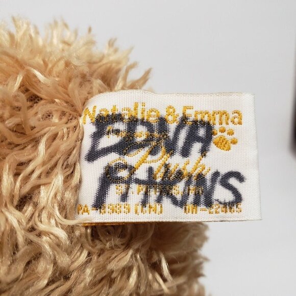 Natalie and Emma 12" Teddy Bears Tan Brown Hugging Blanket Plush - Picture 5 of 6